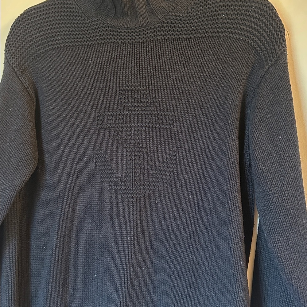 Lauren Ralph Lauren Navy Turtleneck Sweater with Anchor Motif